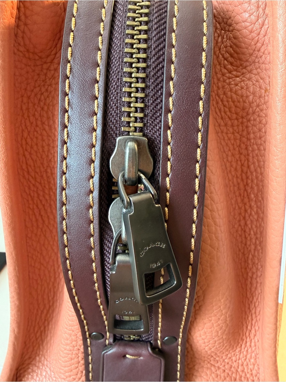 Rare Authentic COACH 1941 ROGUE 30 MELON & Oxblood Purse - Picture 7 of 16